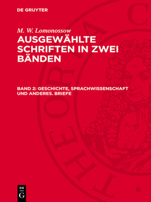 cover image of Geschichte, Sprachwissenschaft und anderes. Briefe